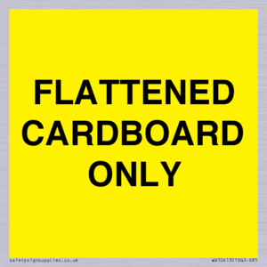 FLATTENED CARDBOARD ONLY